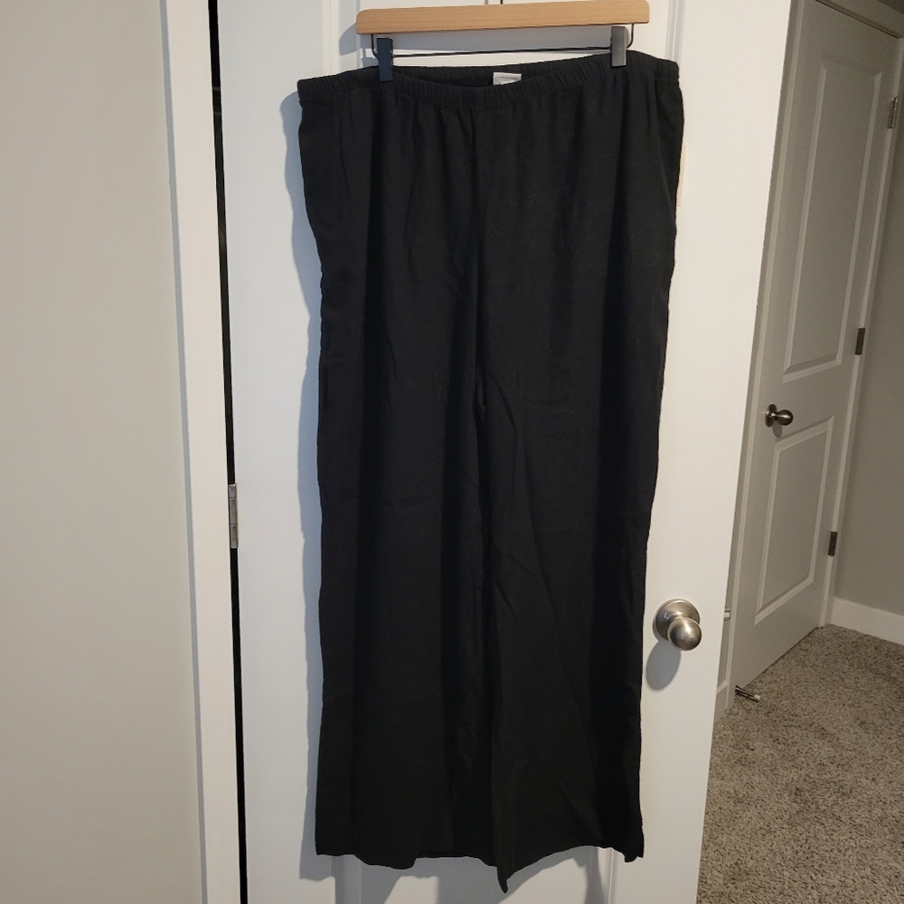 NWT A New Day Women's Wideleg Midrise Linen Pull-on Pants Black Size XXL Regular - Picture 3 of 7
